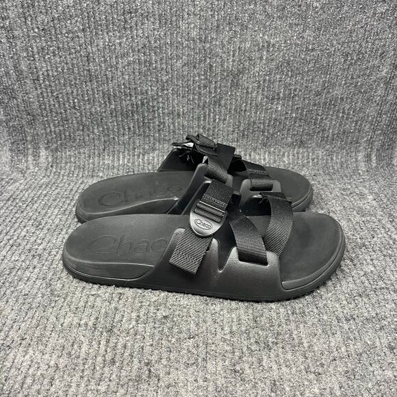 NEW Chaco Chillos Slide Slip On Sandals Black Rubber Mens Size 10 - Picture 1 of 8